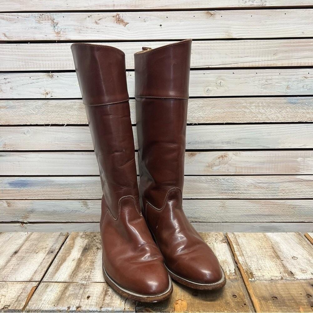 Vintage Frye Campus 8405 Tall Boots Brown Leather Riding Equestrian 12D